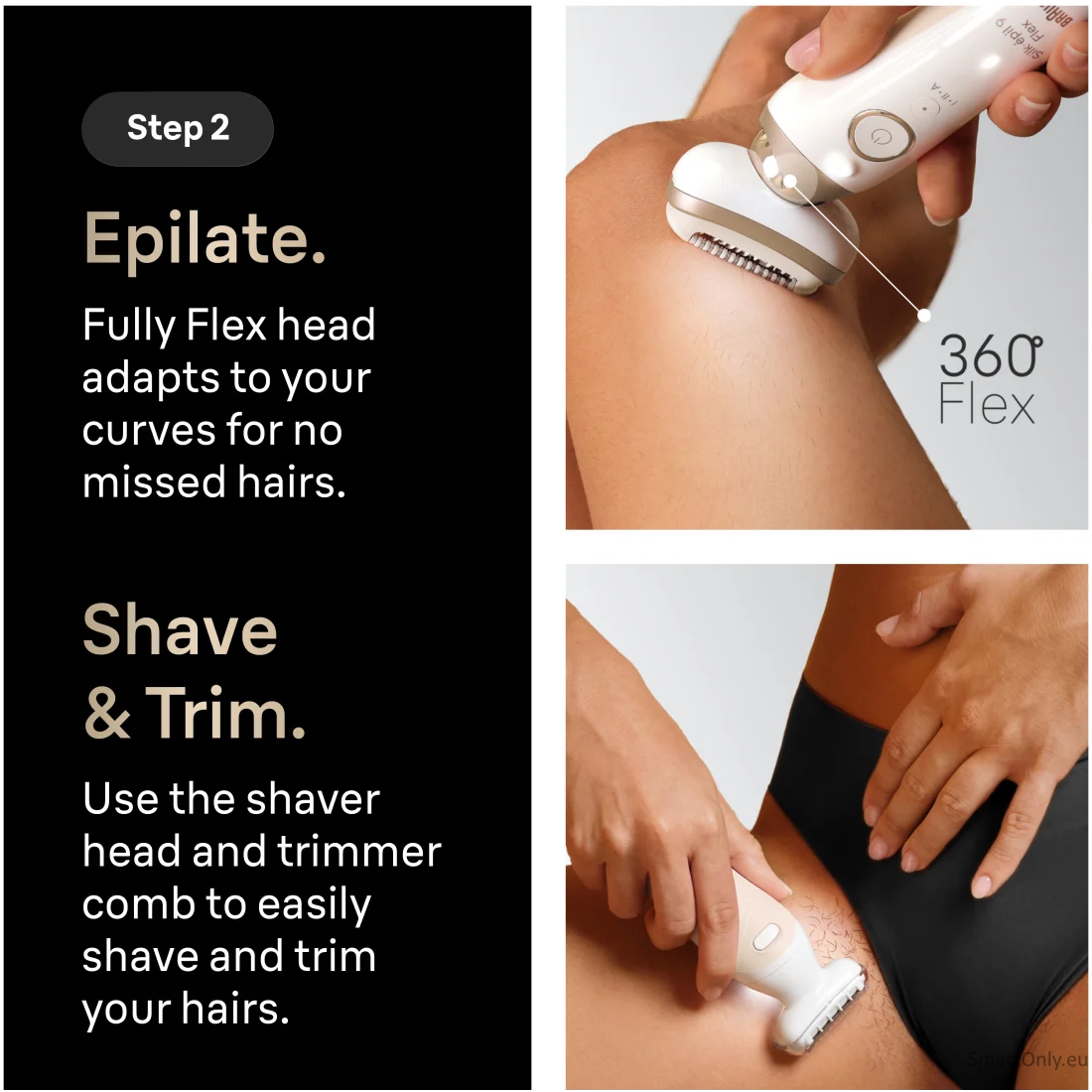 Braun Silk-épil 9 Flex SkinSpa SES9-481 3D Epilator, Wet & Dry, White/Gold 1
