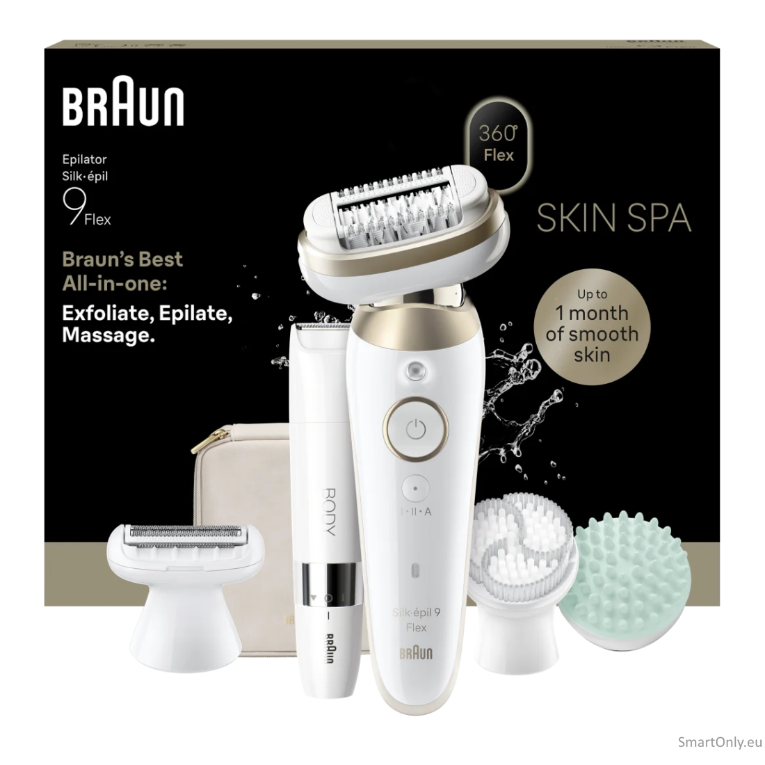 Braun Silk-épil 9 Flex SkinSpa SES9-481 3D Epilator, Wet & Dry, White/Gold 5 Braun Silk-épil 9 Flex SkinSpa SES9-481 3D Epilator, Wet & Dry, White/Gold 5