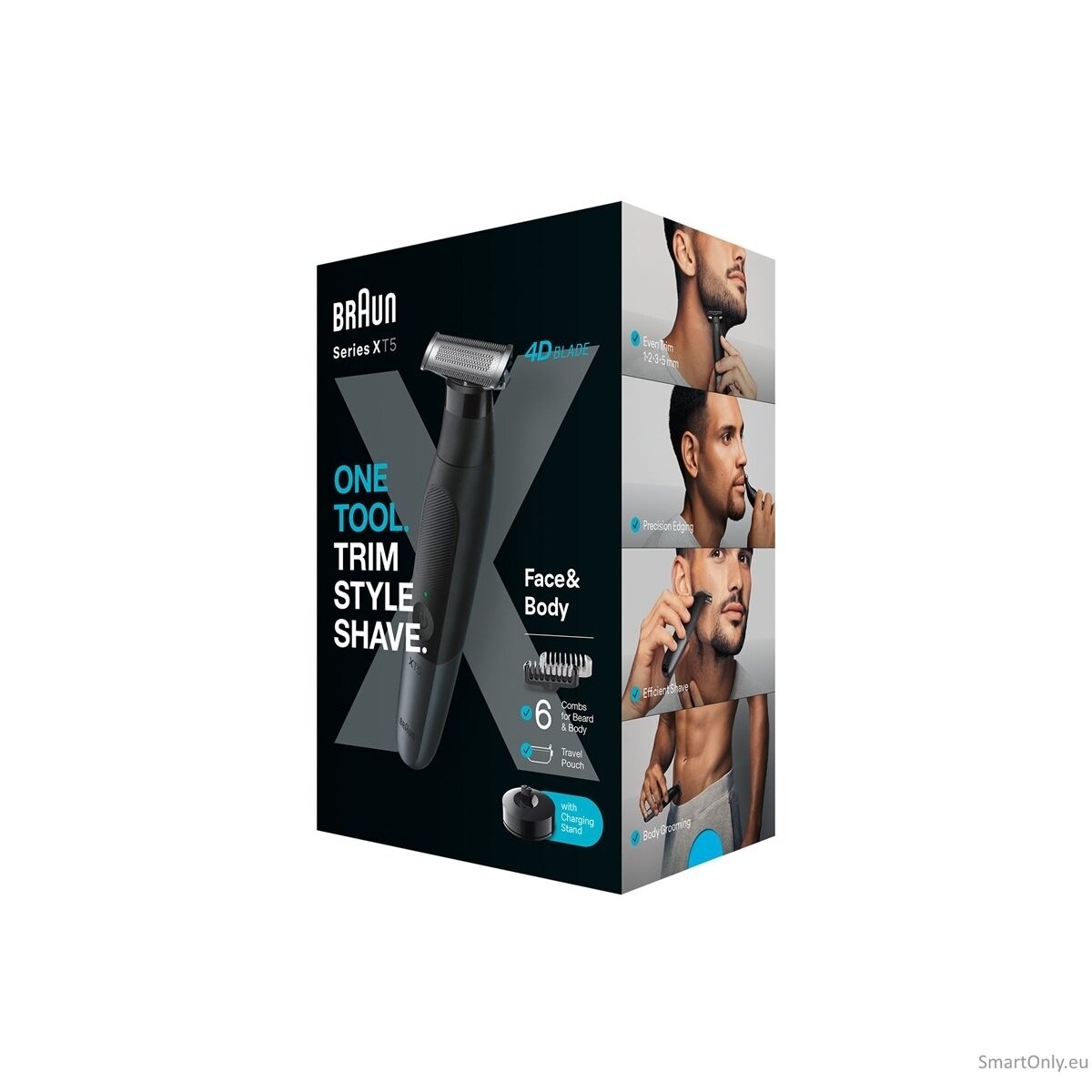 Braun Face and Body Hair trimmer | XT5300 Series XT5 | Cordless | Wet & Dry | Number of length steps 6 | Black/Silver 1 Braun Face and Body Hair trimmer | XT5300 Series XT5 | Cordless | Wet & Dry | Number of length steps 6 | Black/Silver 1