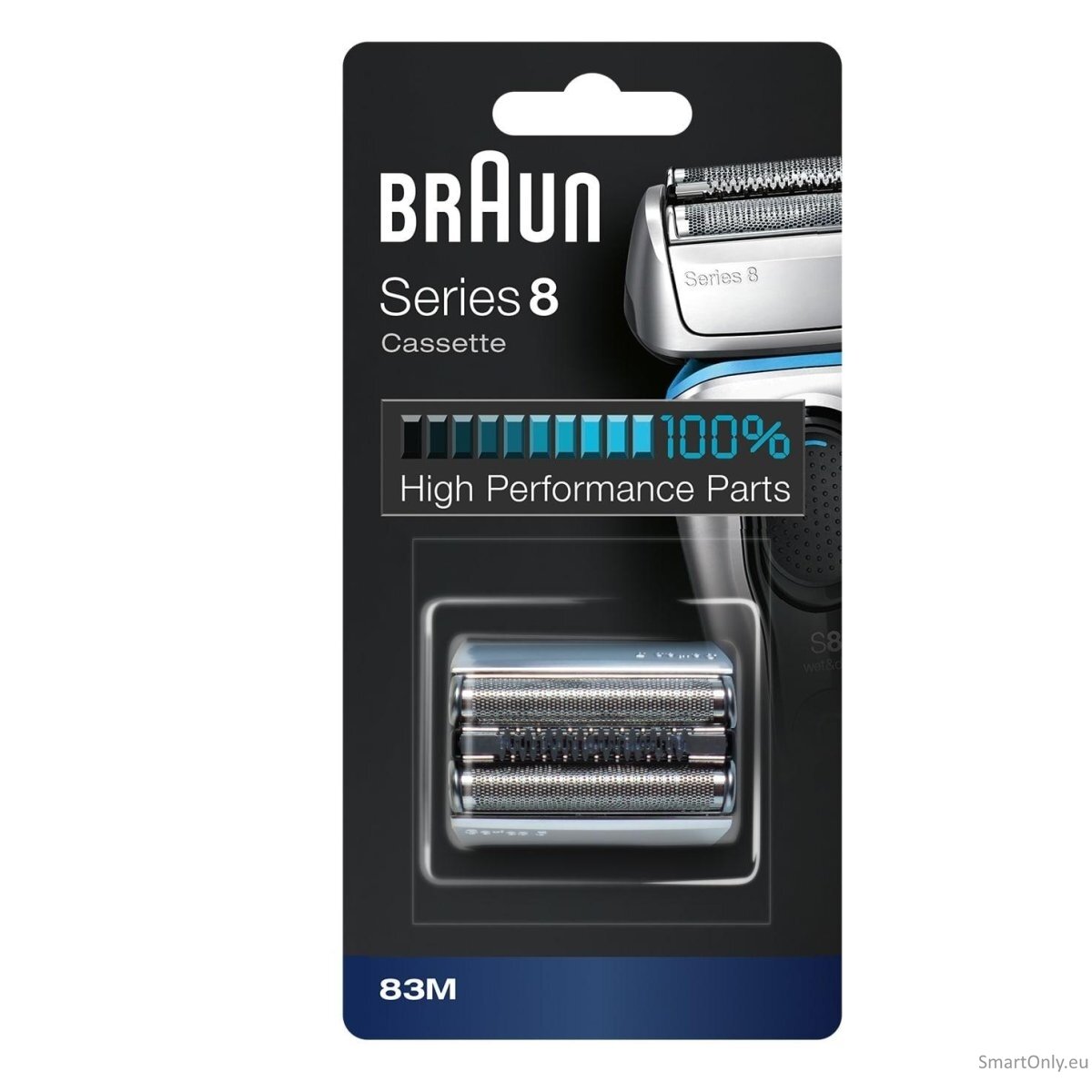 Braun | Shaver Replacement Head for Series 8, Silver | 83M Braun | Shaver Replacement Head for Series 8, Silver | 83M