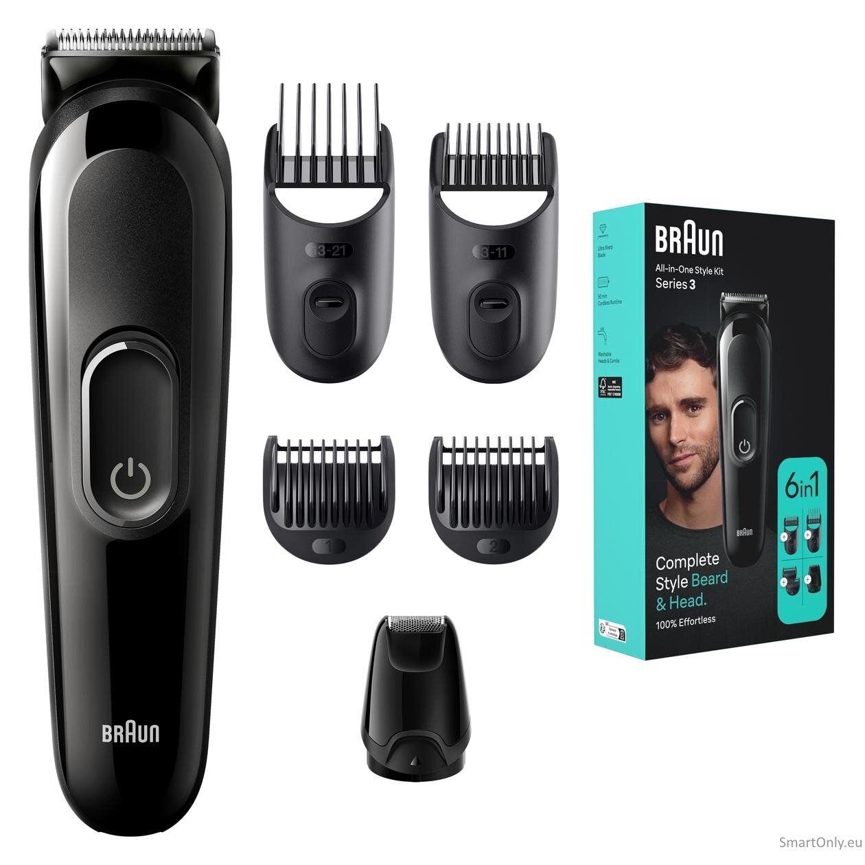 Braun Trimmer | 6-in-1 Style Kit 3 MGK3410 | Cordless | Number of length steps 13 | Black 1