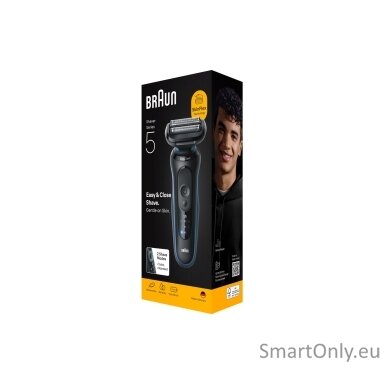 Braun Electric Shaver | Series 5 52-B1000s | Operating time (max) 50 min | Wet & Dry | Lithium Ion | Black/Blue