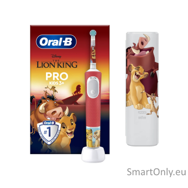 Braun | Electric Toothbrush | Vitality PRO Kids 3+ Lion King | Rechargeable | For children | Number of brush heads included 1 | Number of teeth brushing modes 2 Braun | Electric Toothbrush | Vitality PRO Kids 3+ Lion King | Rechargeable | For children | Number of brush heads included 1 | Number of teeth brushing modes 2