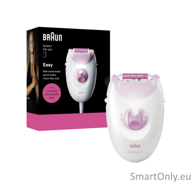 Braun Epilator | SE3-000 Silk épil 3 | Number of power levels 2 | White/Purple