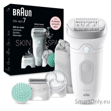 Braun | Epilator | Silk-épil SE7-081 | Operating time (max) 40 min | Number of power levels 1 | Wet & Dry | White