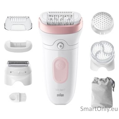 Braun | Epilator | Silk-épil Series 7 7-060 | Operating time (max) 40 min | Number of power levels 1 | Wet & Dry | White/Pink