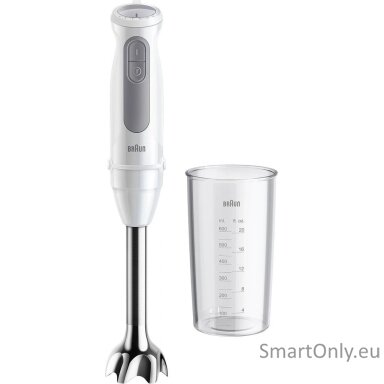 Braun | Hand Blender | MQ50001MWH | Hand Blender | 1000 W | Jar material BPA free | Jar capacity 0.6 L | White