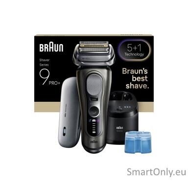 Braun Shaver | Series 9 Pro+ 9675cc | Operating time (max) 60 min | Wet & Dry | Lithium Ion | Grey