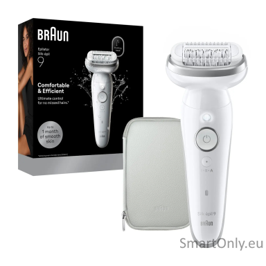 Braun Silk-épil 9 SES9-000 Epilator, Wet & Dry, White/Silver