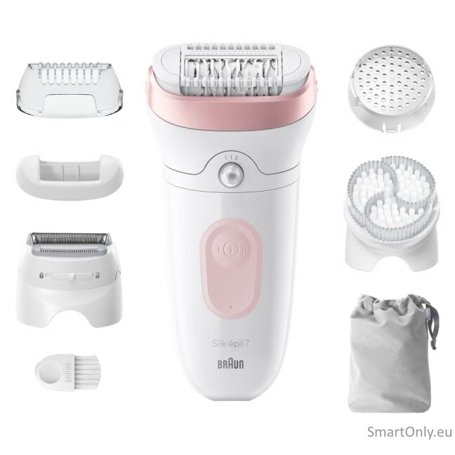 Braun | Epilator | Silk-épil Series 7 7-060 | Operating time (max) 40 min | Number of power levels 1 | Wet & Dry | White/Pink Braun | Epilator | Silk-épil Series 7 7-060 | Operating time (max) 40 min | Number of power levels 1 | Wet & Dry | White/Pink
