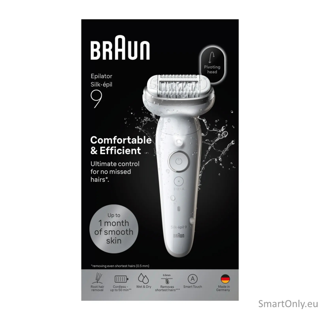 Braun Silk-épil 9 SES9-000 Epilator, Wet & Dry, White/Silver 2 Braun Silk-épil 9 SES9-000 Epilator, Wet & Dry, White/Silver 2