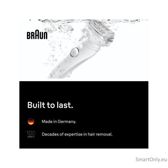 Braun Silk-épil 9 SES9-030 Epilator, Wet & Dry, White/Silver 2