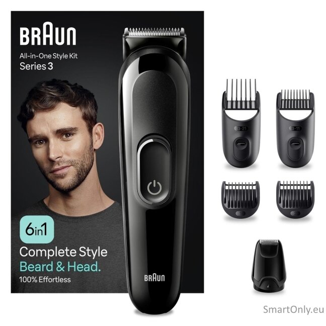 Braun Trimmer | 6-in-1 Style Kit 3 MGK3410 | Cordless | Number of length steps 13 | Black 5 Braun Trimmer | 6-in-1 Style Kit 3 MGK3410 | Cordless | Number of length steps 13 | Black 5