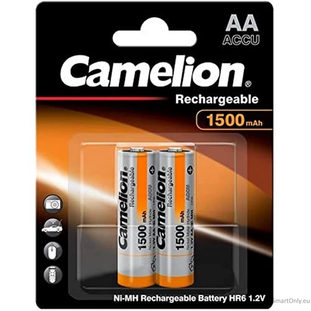 Camelion HR6 AA 1500mAh pakraunamos baterijos 2 vnt. Camelion HR6 AA 1500mAh pakraunamos baterijos 2 vnt.
