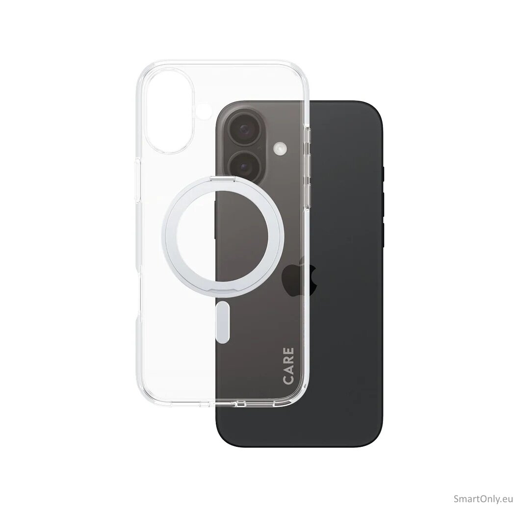 CARE by PanzerGlass Case Feature | Back protection | Apple | iPhone 16 Plus | Recycled plastic | Silver | Kickstand & MagSafe CARE by PanzerGlass Case Feature | Back protection | Apple | iPhone 16 Plus | Recycled plastic | Silver | Kickstand & MagSafe