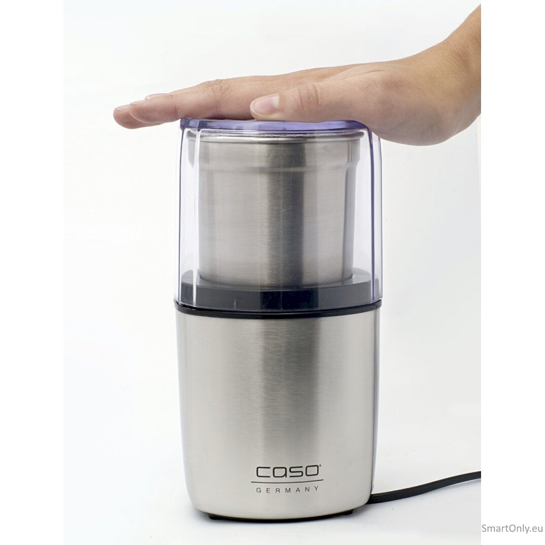 Caso | Electric coffee grinder | 1830 | 200 W W | Lid safety switch | Number of cups 8 pc(s) | Stainless steel 3 Caso | Electric coffee grinder | 1830 | 200 W W | Lid safety switch | Number of cups 8 pc(s) | Stainless steel 3