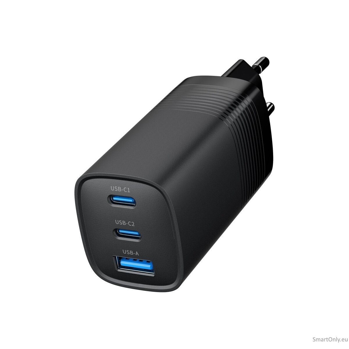 Cablexpert TA-UC-PDQC65-01-BK 3-port 65 W GaN USB PowerDelivery fast charger, black | Cablexpert 2