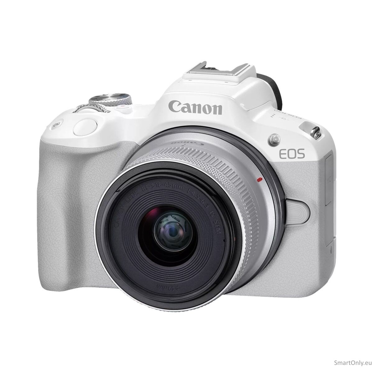Canon | EOS R50 WH + RF-S 18-45mm F4.5-6.3 IS STM (SIP) | Megapixel 24.2 MP | Image stabilizer | ISO sensitivity (max) 32000 | Display diagonal 2.95 " | Wi-Fi | Video recording | Automatic, manual | CMOS | White 7