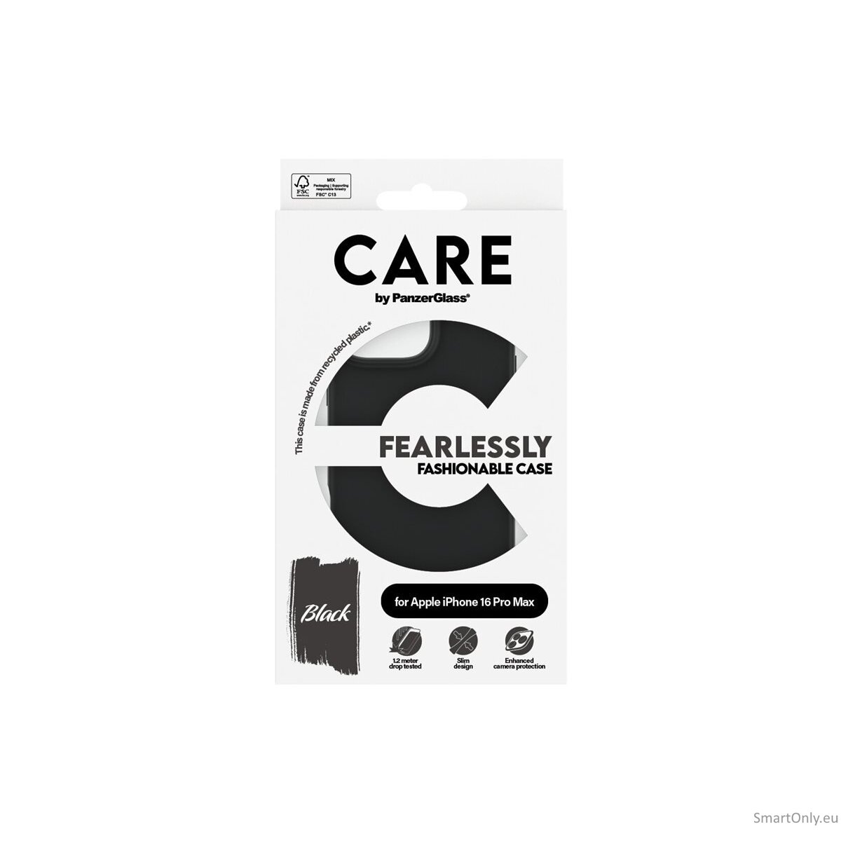 CARE by PanzerGlass Case Fashion Black iPhone 16 Pro Max | CARE 6 CARE by PanzerGlass Case Fashion Black iPhone 16 Pro Max | CARE 6
