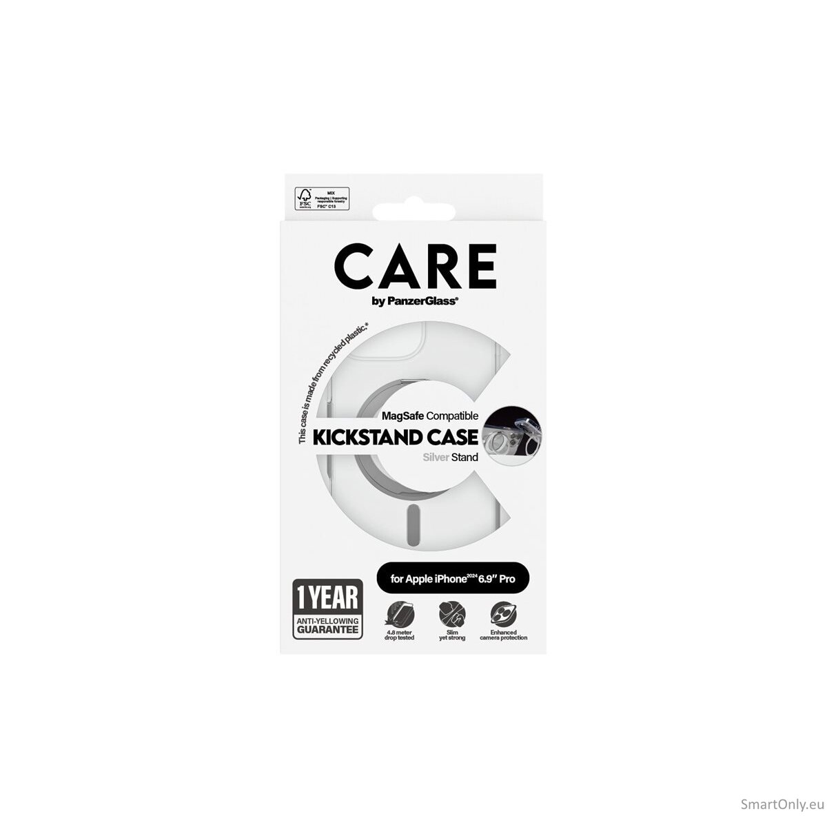 CARE by PanzerGlass Case Feature Silver Kickstand & MagSafe iPhone 16 Pro Max | CARE 5 CARE by PanzerGlass Case Feature Silver Kickstand & MagSafe iPhone 16 Pro Max | CARE 5