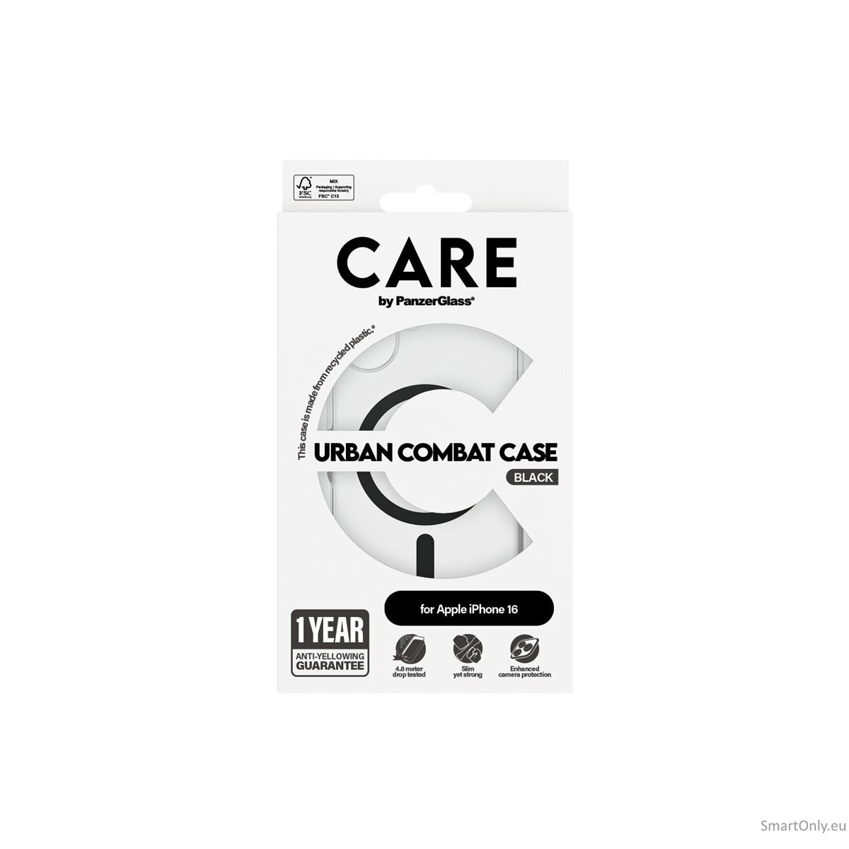 CARE by PanzerGlass Case Flagship Black MagSafe iPhone 16 | CARE 6