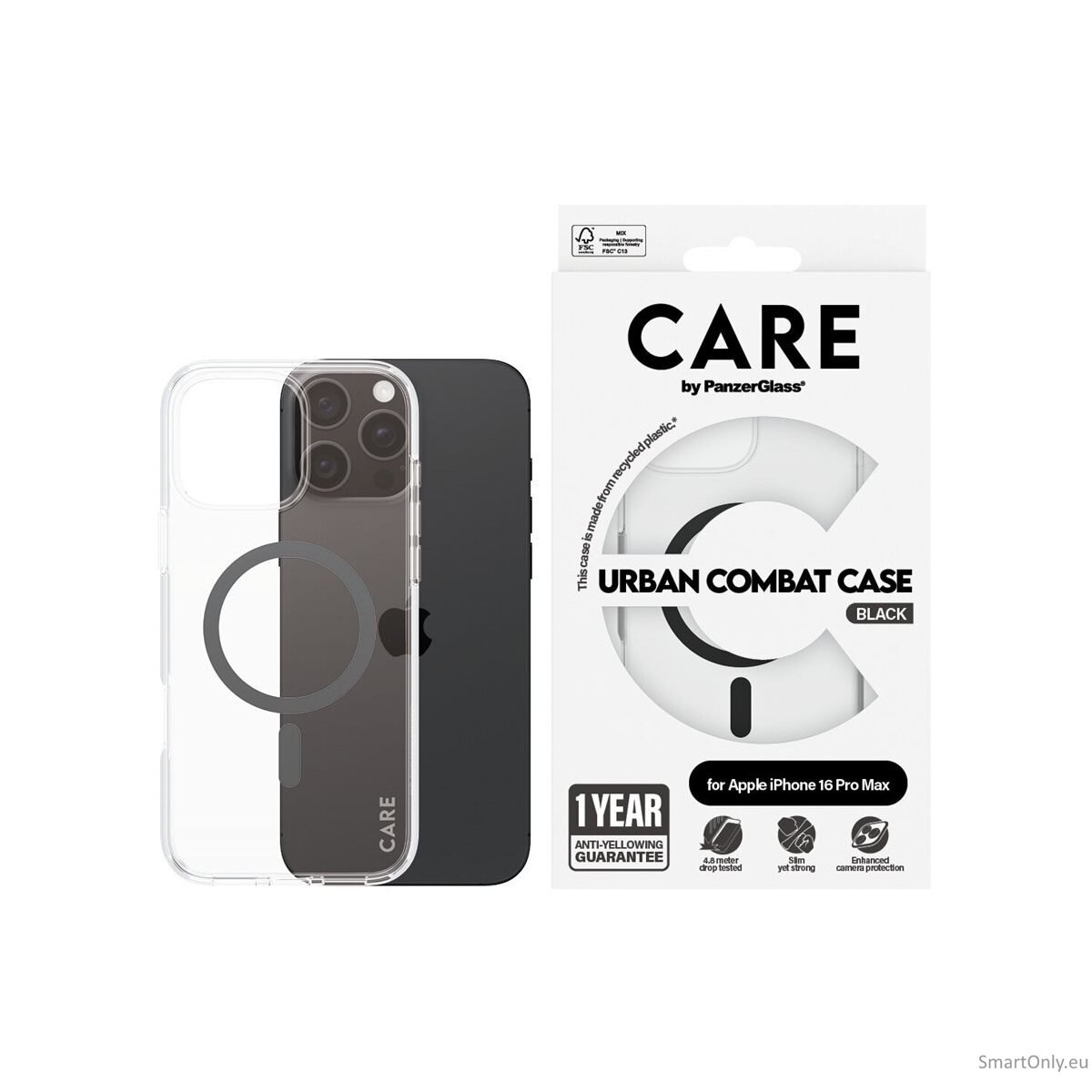 CARE by PanzerGlass Case Flagship Black MagSafe iPhone 16 Pro Max | CARE 6 CARE by PanzerGlass Case Flagship Black MagSafe iPhone 16 Pro Max | CARE 6