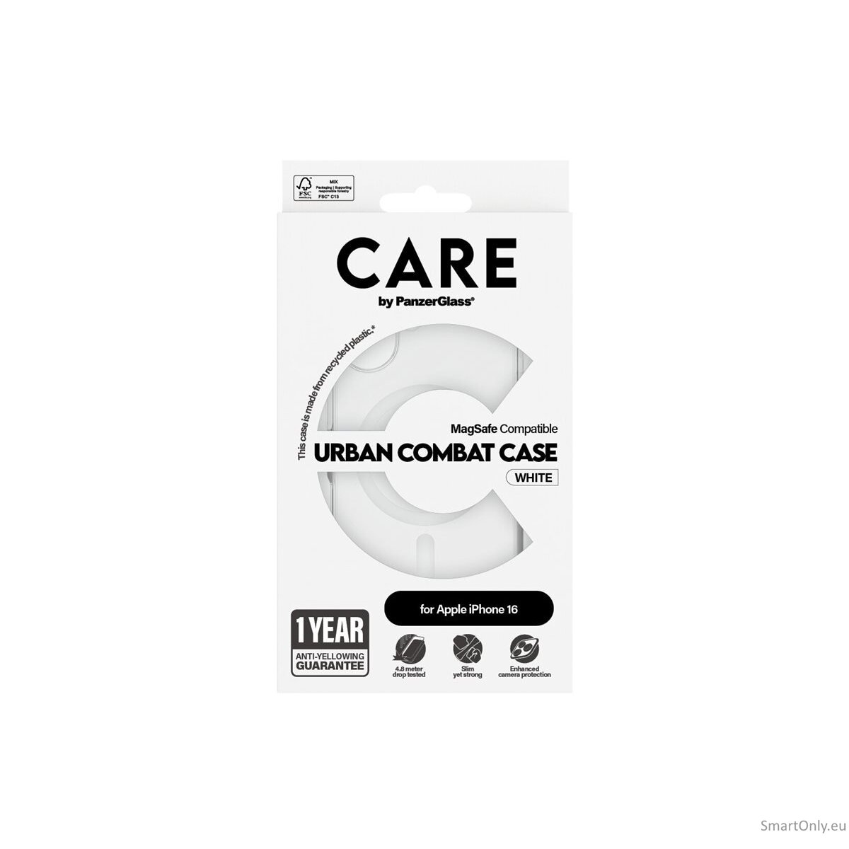 CARE by PanzerGlass Case Flagship White MagSafe iPhone 16 | CARE 5