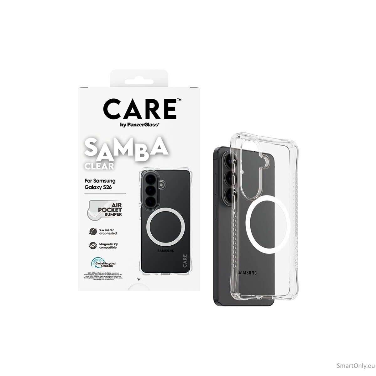 CARE by PanzerGlass Samba Case Transparent w. White Qi Samsung New Galaxy S26 | PanzerGlass 4