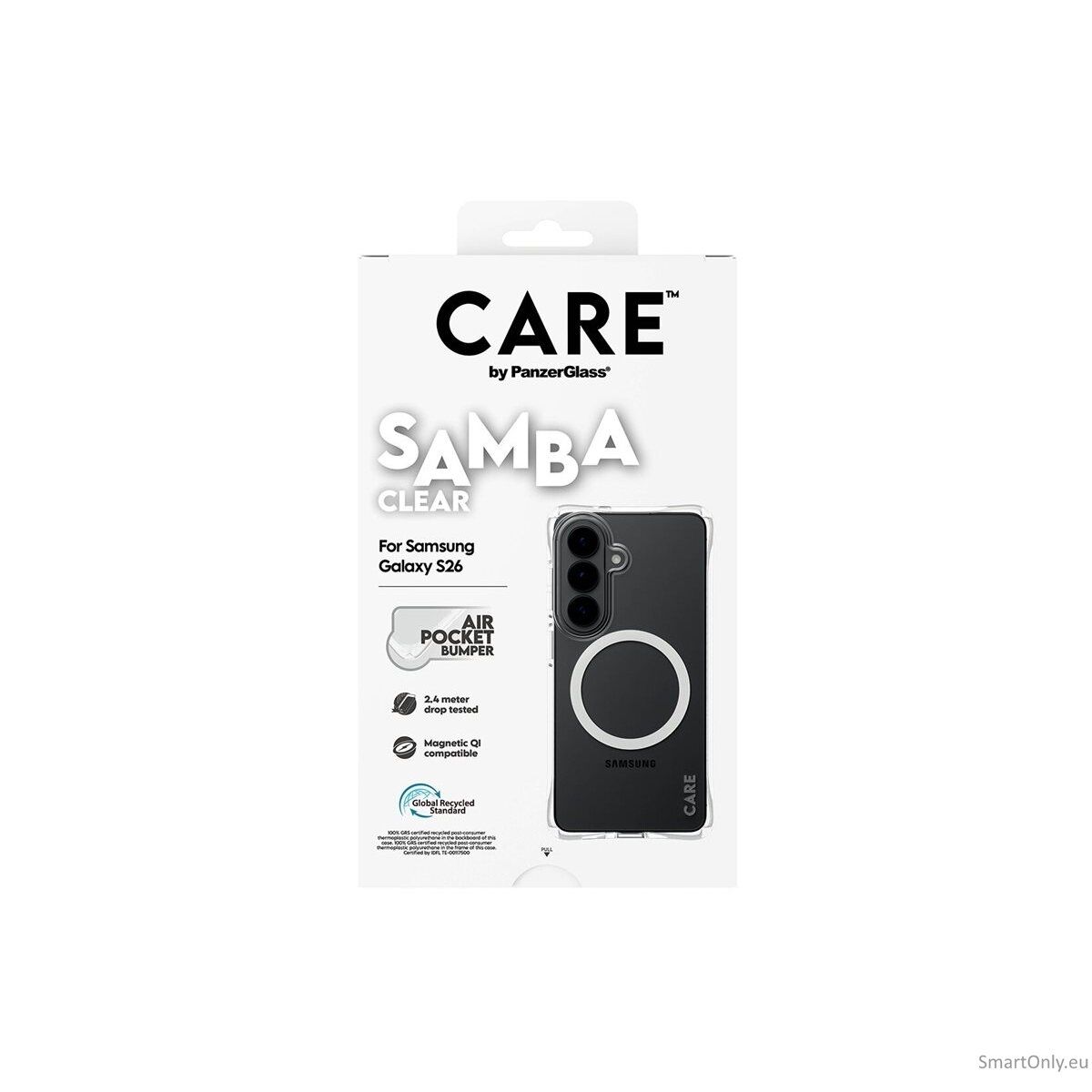CARE by PanzerGlass Samba Case Transparent w. White Qi Samsung New Galaxy S26 | PanzerGlass 5 CARE by PanzerGlass Samba Case Transparent w. White Qi Samsung New Galaxy S26 | PanzerGlass 5