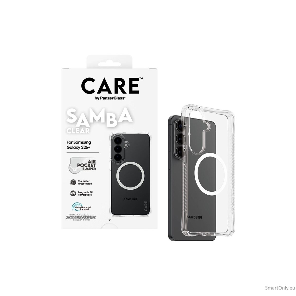 CARE by PanzerGlass Samba Case Transparent w. White Qi Samsung New Galaxy S26 Plus | PanzerGlass 4