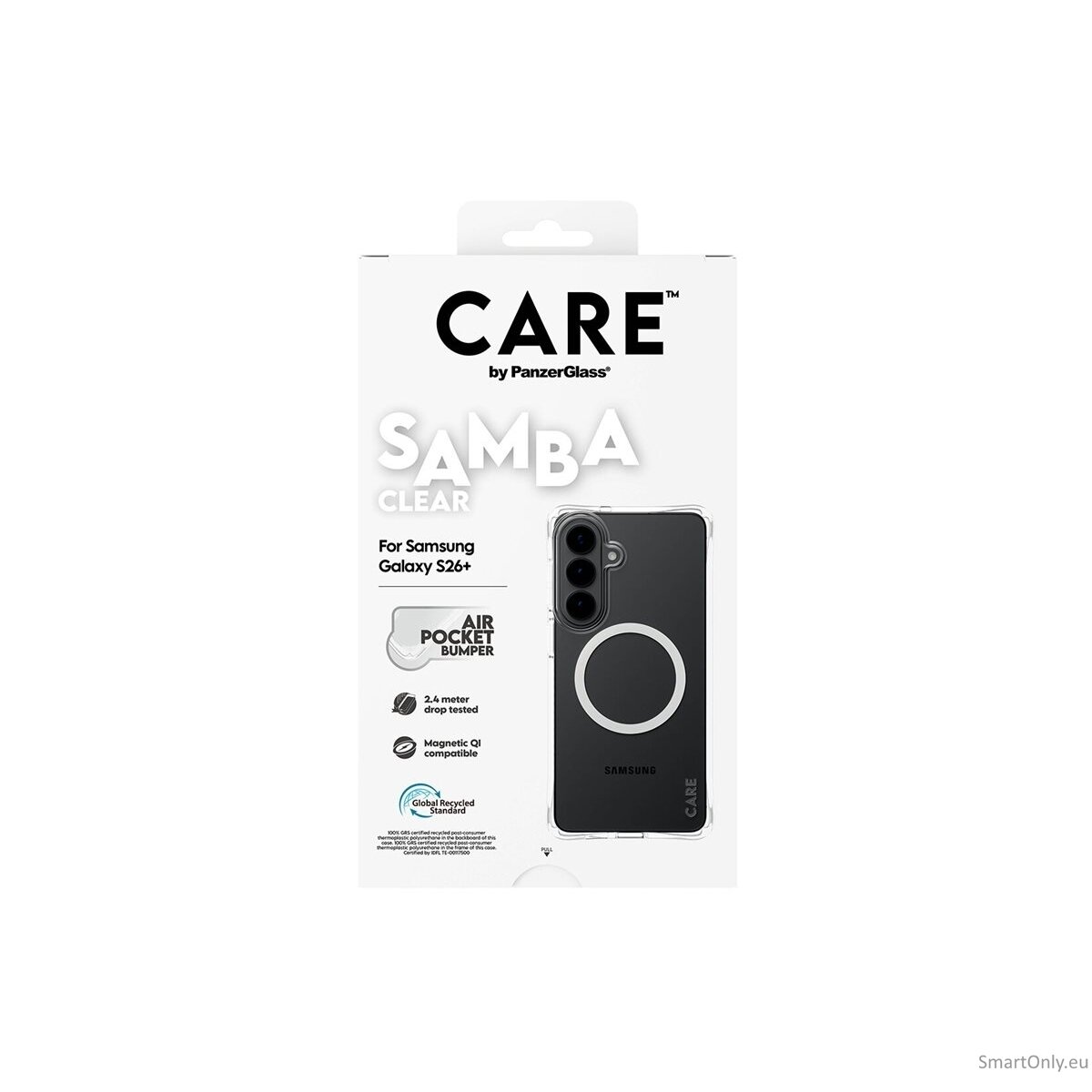 CARE by PanzerGlass Samba Case Transparent w. White Qi Samsung New Galaxy S26 Plus | PanzerGlass 5