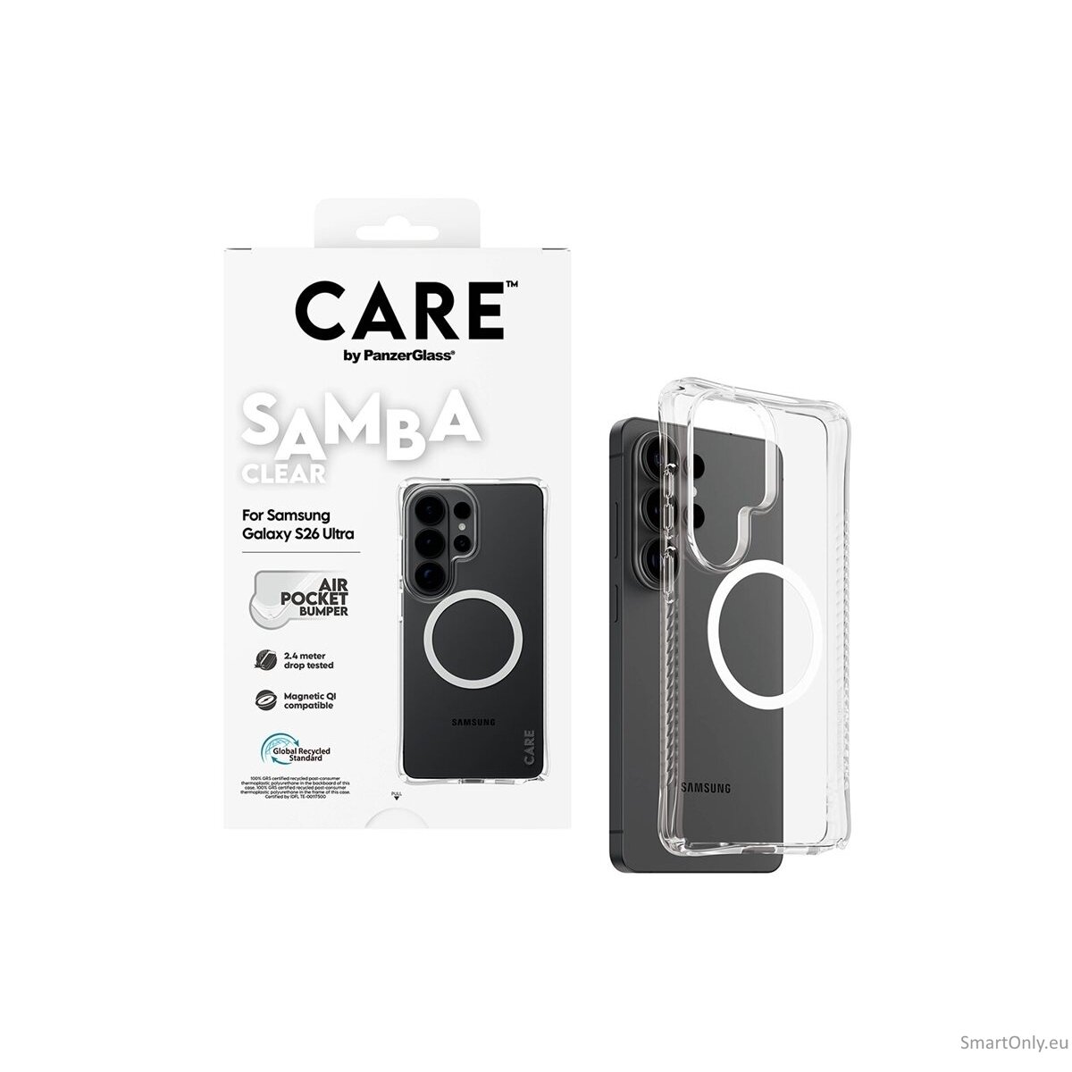 CARE by PanzerGlass Samba Case Transparent w. White Qi Samsung New Galaxy S26 Ultra | PanzerGlass 3 CARE by PanzerGlass Samba Case Transparent w. White Qi Samsung New Galaxy S26 Ultra | PanzerGlass 3