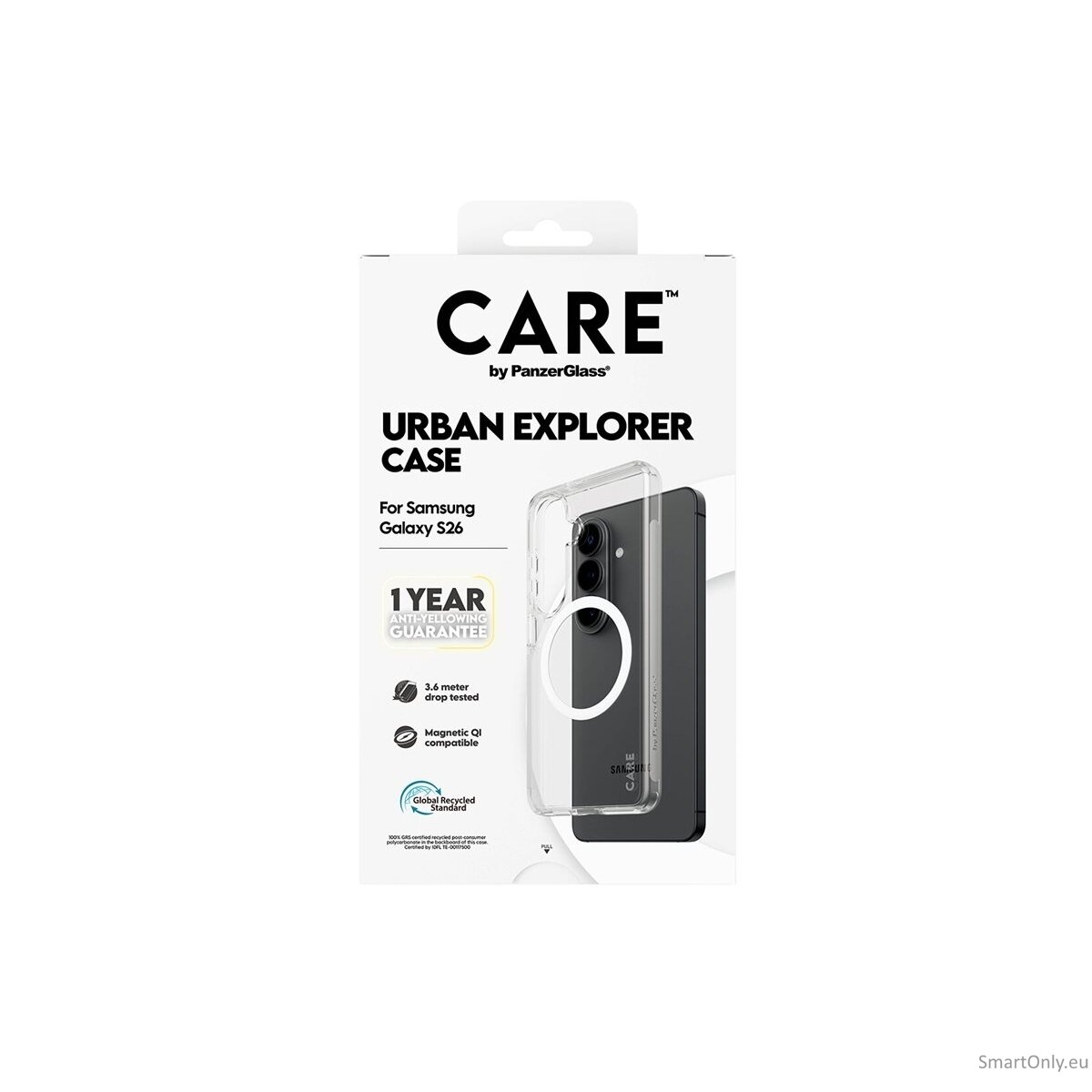 CARE by PanzerGlass Urban Explorer Case Transparent w. White Qi Samsung New Galaxy S26 | PanzerGlass 5