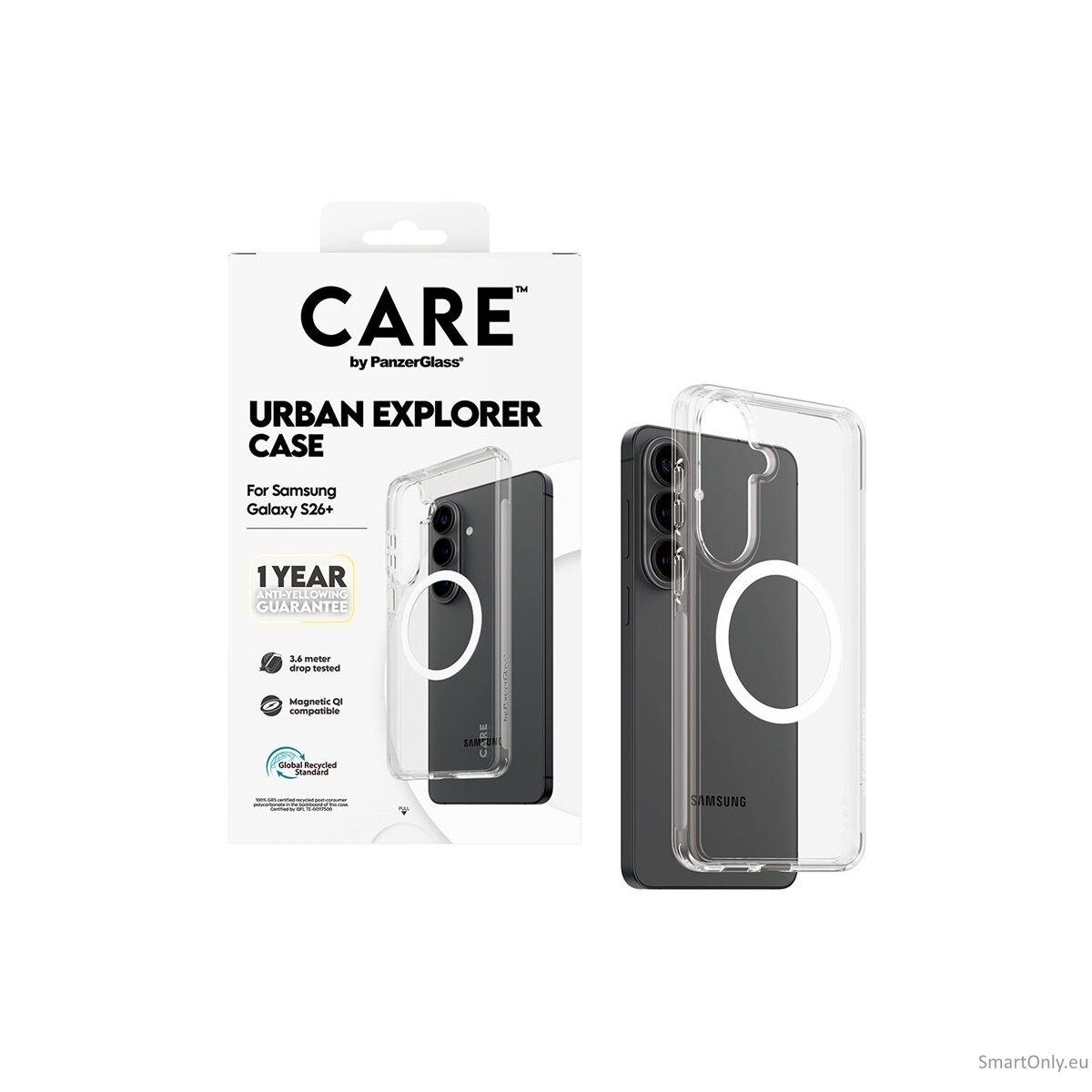 CARE by PanzerGlass Urban Explorer Case Transparent w. White Qi Samsung New Galaxy S26 Plus | PanzerGlass 2