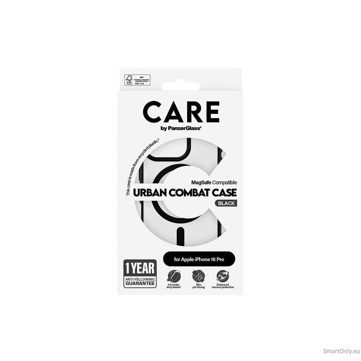 CARE Flagship Case | Back cover | Apple | iPhone 16 PRO | Recycled plastic | Black | MagSafe 6 CARE Flagship Case | Back cover | Apple | iPhone 16 PRO | Recycled plastic | Black | MagSafe 6