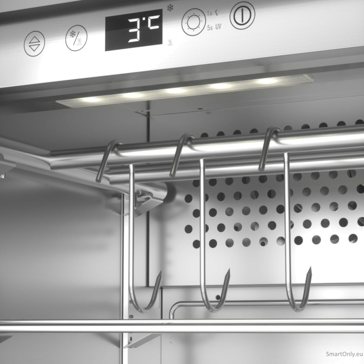 Caso | Dry aging cabinet with compressor technology | DryAged Master 63 | Energy efficiency class Not apply | Free standing | Bottles capacity Not apply | Cooling type  Compressor technology | Stainless steel 3