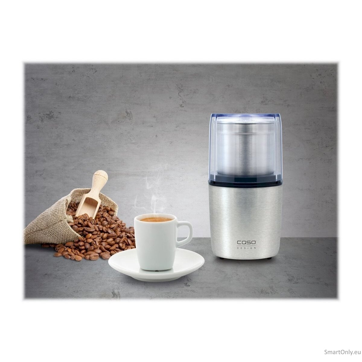 Caso | Electric coffee grinder | 1830 | 200 W W | Lid safety switch | Number of cups 8 pc(s) | Stainless steel 7 Caso | Electric coffee grinder | 1830 | 200 W W | Lid safety switch | Number of cups 8 pc(s) | Stainless steel 7