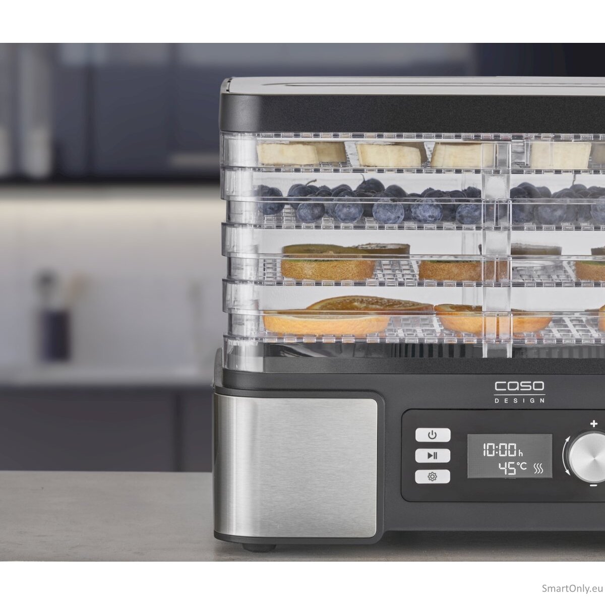 Caso Food Dehydrator DH 450 Power 370-450 W Number of trays 5 Temperature control Integrated timer Black/Stainless Steel 5 Caso Food Dehydrator DH 450 Power 370-450 W Number of trays 5 Temperature control Integrated timer Black/Stainless Steel 5