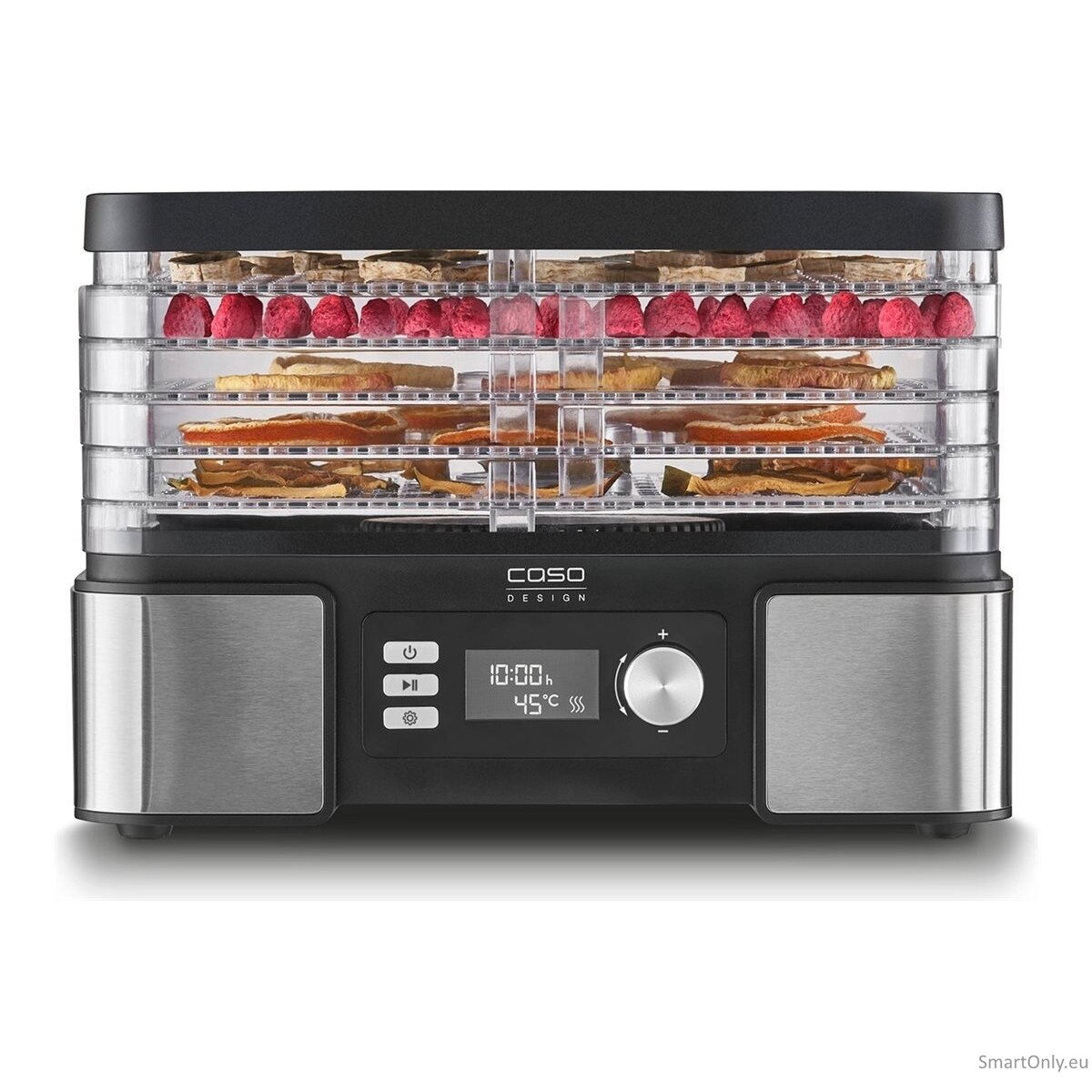 Caso Food Dehydrator DH 450 Power 370-450 W Number of trays 5 Temperature control Integrated timer Black/Stainless Steel 7 Caso Food Dehydrator DH 450 Power 370-450 W Number of trays 5 Temperature control Integrated timer Black/Stainless Steel 7