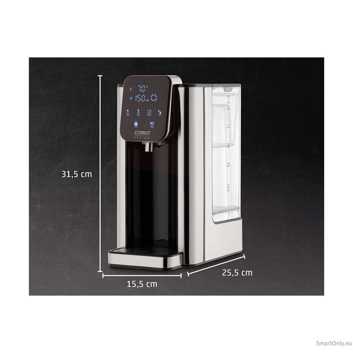 Caso HW 666 Inox | Turbo Hot Water Dispenser | Electric | 2200-2600 W | 2.7 L | Plastic/Stainless Steel | Stainless steel/Black 11 Caso HW 666 Inox | Turbo Hot Water Dispenser | Electric | 2200-2600 W | 2.7 L | Plastic/Stainless Steel | Stainless steel/Black 11