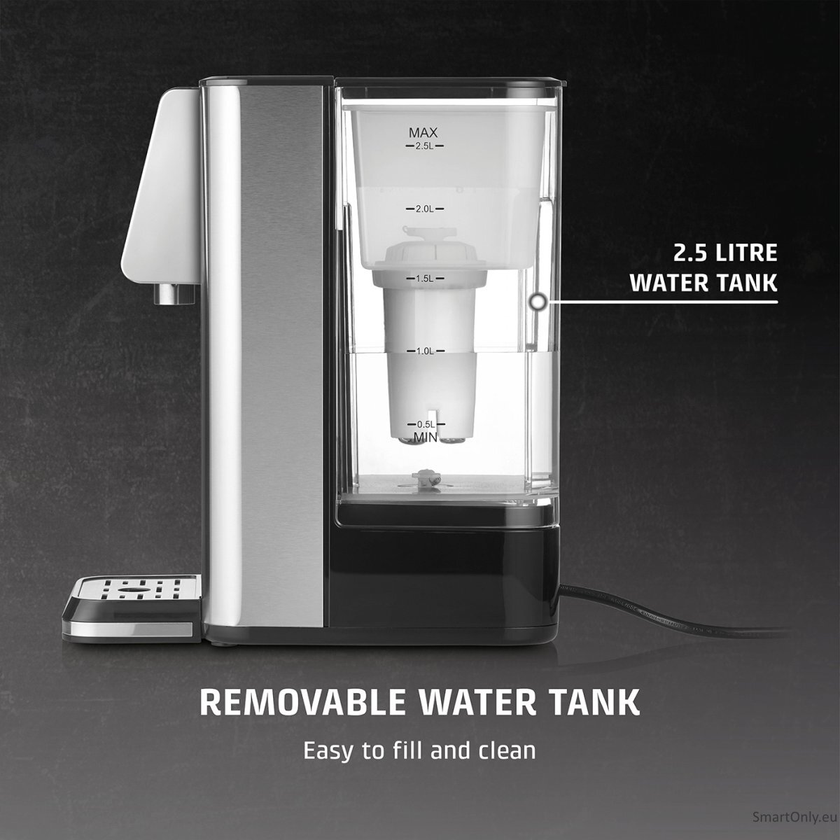 Caso Turbo hot water dispenser | HW 630 | Water Dispenser | 2600 W | 2.5 L | Plastic/Stainless Steel | Black/Stainless Steel 2 Caso Turbo hot water dispenser | HW 630 | Water Dispenser | 2600 W | 2.5 L | Plastic/Stainless Steel | Black/Stainless Steel 2