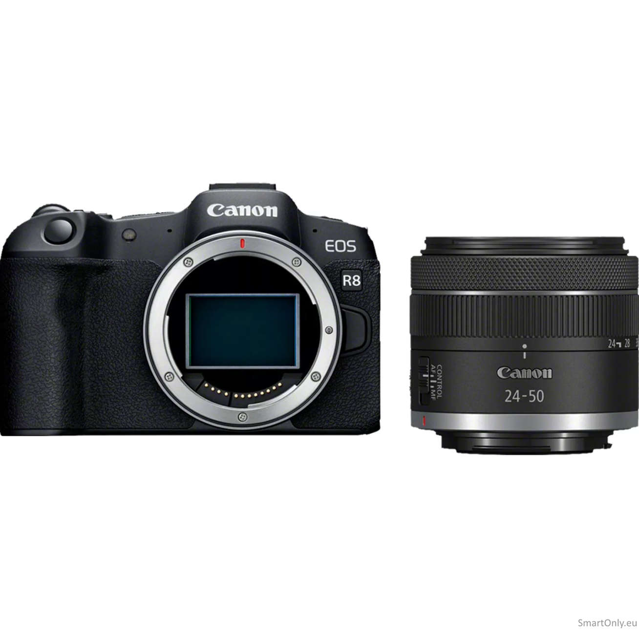 Canon | EOS R8 Body + RF 24-50mm F4.5-6.3 IS STM (AIP) | Megapixel 24.2 MP | Image stabilizer | ISO sensitivity (max) 102400 | Display diagonal 3 " | Wi-Fi | Video recording | Automatic, manual | CMOS Canon | EOS R8 Body + RF 24-50mm F4.5-6.3 IS STM (AIP) | Megapixel 24.2 MP | Image stabilizer | ISO sensitivity (max) 102400 | Display diagonal 3 " | Wi-Fi | Video recording | Automatic, manual | CMOS