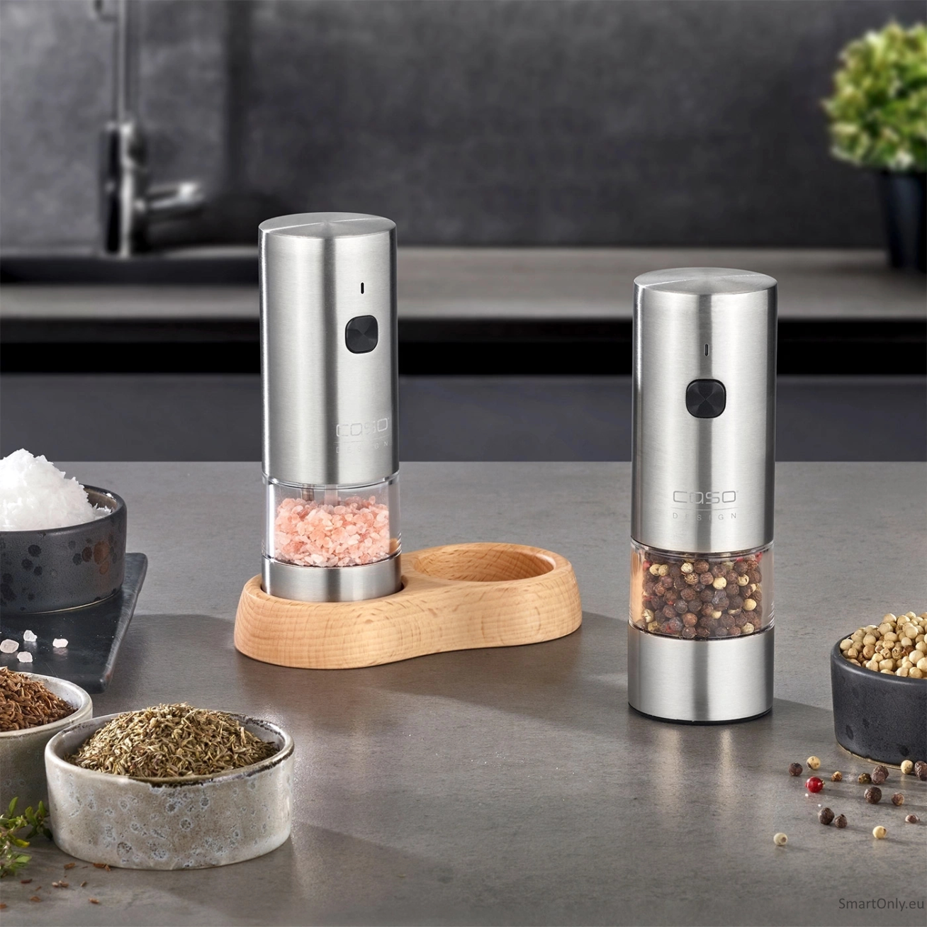 Caso Salt and Pepper Grinder | SpiceDuo | Electric | Housing material Stainless steel | Lithium 7 Caso Salt and Pepper Grinder | SpiceDuo | Electric | Housing material Stainless steel | Lithium 7