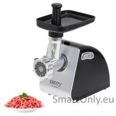 Camry Meat mincer CR 4812 Silver/Black 1600 W Number of speeds 2 Throughput (kg/min) 2 Gullet; 3 strainers; Kebble tip; Pusher; Tray