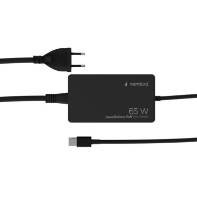 Cablexpert 65 W PowerDelivery GaN USB Type-C Fast Charger | NPA-AC-PDQC65-01 Cablexpert 65 W PowerDelivery GaN USB Type-C Fast Charger | NPA-AC-PDQC65-01