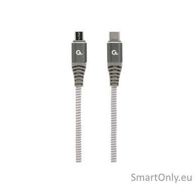 Cablexpert | Premium cotton braided USB Type-C to micro-USB charging and data cable, 1.5 m | CC-USB2B-CMMBM-1.5M