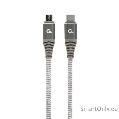 Cablexpert | Premium cotton braided USB Type-C to micro-USB charging and data cable, 1.5 m | CC-USB2B-CMMBM-1.5M