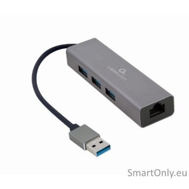 Cablexpert | USB AM Gigabit network adapter with 3-port USB 3.0 hub | A-AMU3-LAN-01 Cablexpert | USB AM Gigabit network adapter with 3-port USB 3.0 hub | A-AMU3-LAN-01