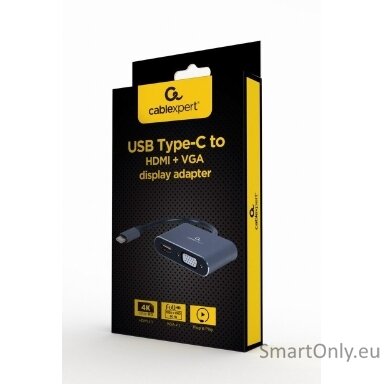 Cablexpert | USB Type-C to HDMI and VGA display adapter | A-USB3C-HDMIVGA-01 | USB Type-C Cablexpert | USB Type-C to HDMI and VGA display adapter | A-USB3C-HDMIVGA-01 | USB Type-C