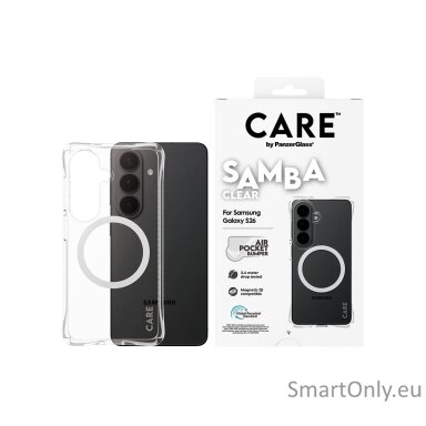 CARE by PanzerGlass Samba Case Transparent w. White Qi Samsung New Galaxy S26 | PanzerGlass
